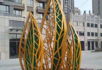 景觀樹葉雕塑定做，美陳雕塑，烤漆樹葉雕塑精品