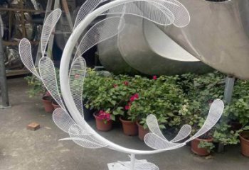 景觀樹葉雕塑訂做，街景小品，鏤空烤漆樹葉雕塑定制