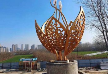 鏤空樹葉雕塑定價，廣場雕塑，烤漆樹葉雕塑優價