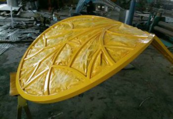 樹葉雕塑承接，街道標識，彩繪烤漆樹葉雕塑廠家