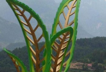 樹葉雕塑定做，公園小品，戶外烤漆樹葉雕塑廠家