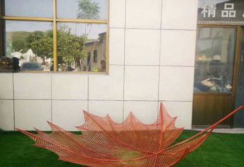 鏤空樹葉雕塑制造，藝術擺件，鐵藝樹葉雕塑訂做廠家