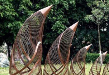 竹筍雕塑訂做,彩鋼制作,不銹鋼鏤空竹筍雕塑訂做