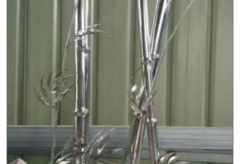 竹葉雕塑制造,中式工藝,不銹鋼鏡面竹葉雕塑制造