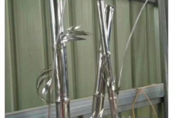 竹葉雕塑訂做,歐式風格,不銹鋼竹葉雕塑選定