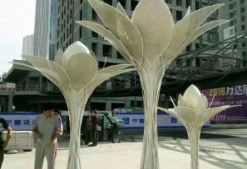 花樹雕塑定做，村標概念，不銹鋼花樹雕塑制造商