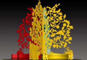 樹干雕塑訂做,小區雕塑,不銹鋼樹干雕塑廠