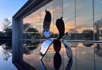 四葉草雕塑展品，景觀雕塑，不銹鋼四葉草雕塑供應