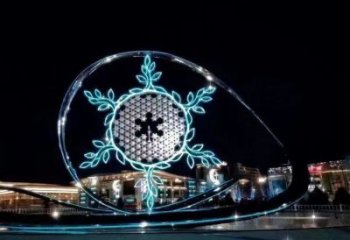 雪花雕塑廠家，燈光雕塑，不銹鋼雪花雕塑優選