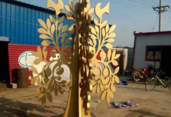 發(fā)財樹雕塑廠家，市標(biāo)雕塑，不銹鋼發(fā)財樹雕塑定制