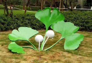 銀杏葉雕塑精選,美陳雕塑,不銹鋼銀杏葉雕塑訂做