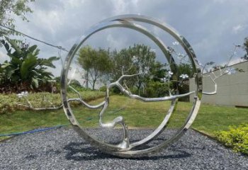 圓環(huán)樹雕塑承接，鍛造工藝，不銹鋼圓環(huán)樹雕塑訂做