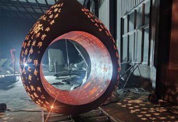 水滴雕塑定做，城區(qū)小品，鏤空水滴雕塑定價