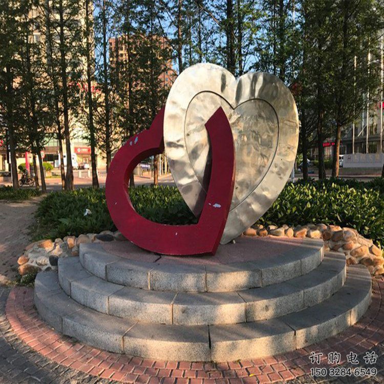 愛心雕塑通用，街道標識，鋼鑄烤漆愛心雕塑承接