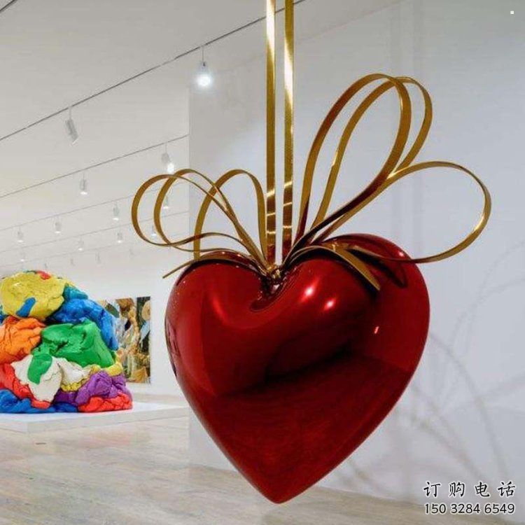 心形球雕塑定制制造，歐式風格，烤漆心形球雕塑供給