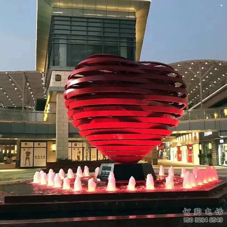 心形球雕塑常用，鋼管組合，不銹鋼烤漆心形球雕塑定價