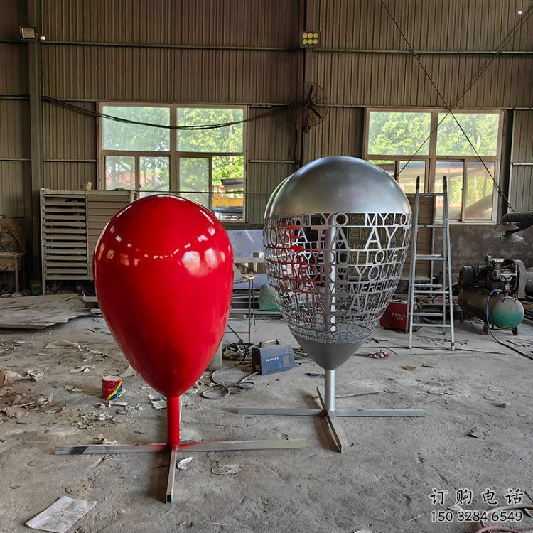 制造心形球雕塑專供，地標擺件，烤漆心形球雕塑訂做