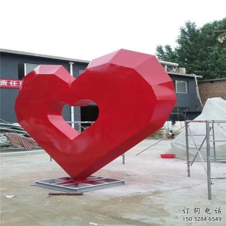 桃心景觀雕塑通用，城市雕塑，不銹鋼桃心雕塑指用