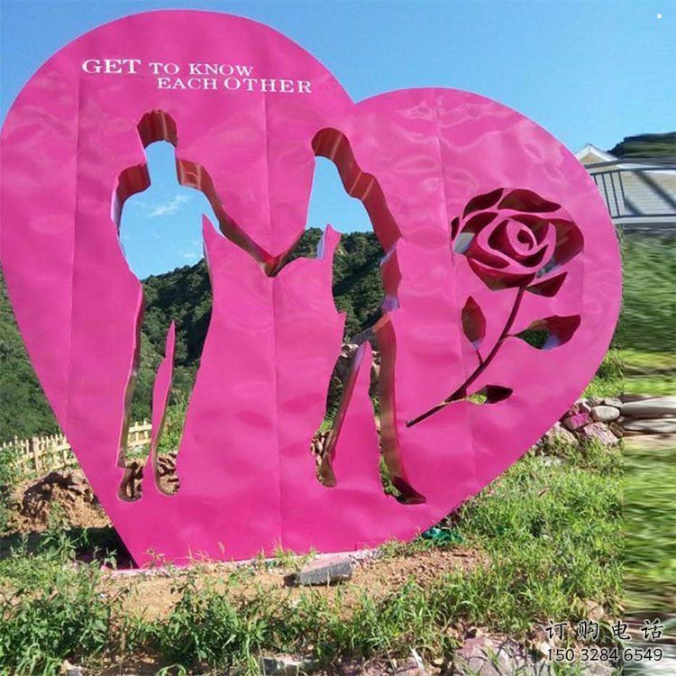 景觀雕塑供求，景觀雕塑，不銹鋼心心相印雕塑優(yōu)選