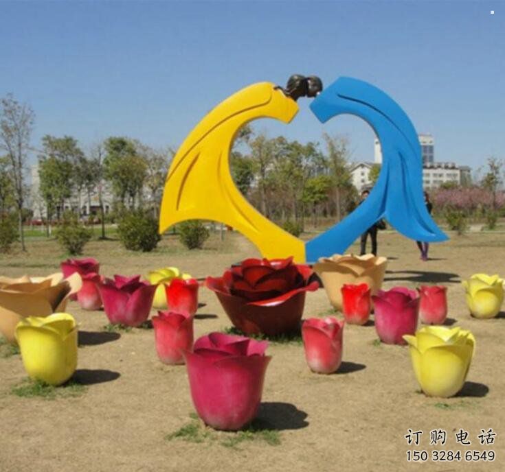 公園心形人物雕塑