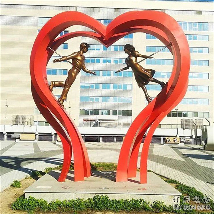 商業街心形人物雕塑