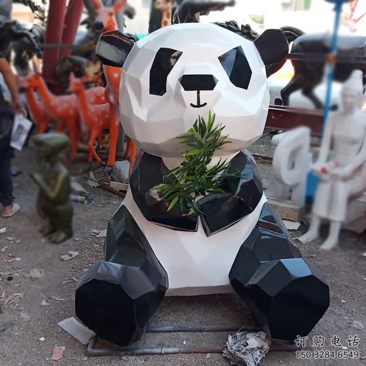 大型熊貓雕塑常用，戶外擺放，仿真熊貓雕塑展示