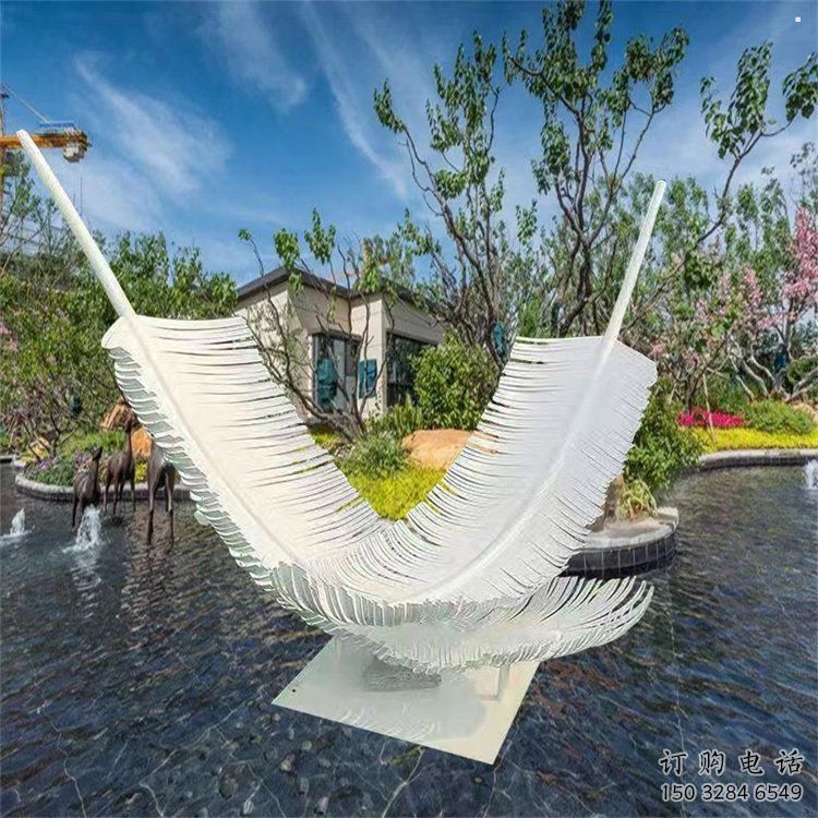 羽毛雕塑擺件供需，彩鋼制作，大型烤漆羽毛雕塑公司