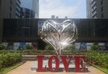 彩繪景觀love雕塑生產，景區案例，彩繪不銹鋼love雕塑優選