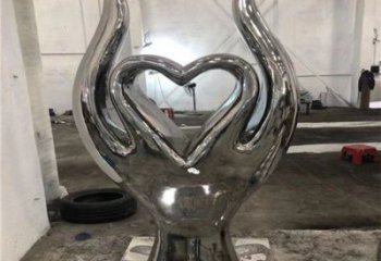 大型心形雕塑常用，戶(hù)外擺放，鏡面心形雕塑展示專(zhuān)供