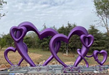 愛心雕塑制造商,鋼管組合,公共烤漆愛心雕塑優選