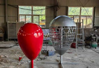 制造心形球雕塑專供，地標擺件，烤漆心形球雕塑訂做