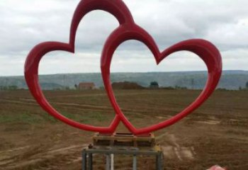 不銹鋼雙心雕塑