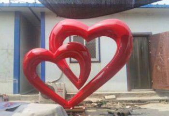 不銹鋼雙心雕塑