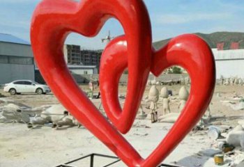 雙心雕塑優選，城市裝飾，展示不銹鋼雙心雕塑定做