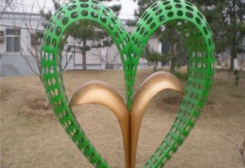 戶外桃心雕塑通用，多彩藝術，環境不銹鋼桃心雕塑供應