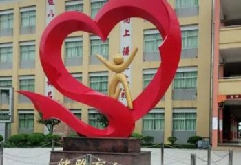 花園桃心雕塑批發，標識雕塑，展示不銹鋼桃心雕塑優選