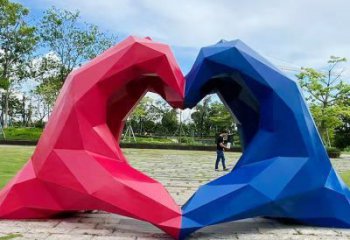 桃心雕塑供求，白鋼構件，彩色不銹鋼桃心雕塑觀賞型