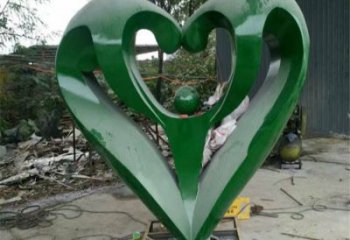 桃心雕塑優價，鋼管組合，不銹鋼桃心雕塑特供