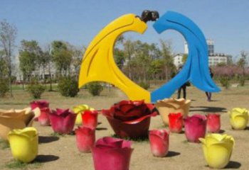 公園心形人物雕塑