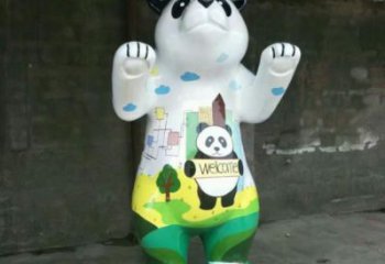 熊貓雕塑廠家，白鋼構件，別墅彩繪熊貓雕塑供求