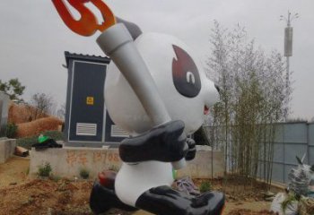 熊貓擺件制造，廣場擺件，景觀卡通熊貓雕塑選定