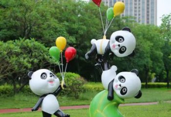 熊貓雕塑廠家優選，城市裝飾，展示卡通熊貓雕塑定做
