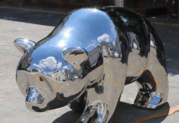 熊貓雕塑標準，廣場雕塑，不銹鋼熊貓雕塑供給