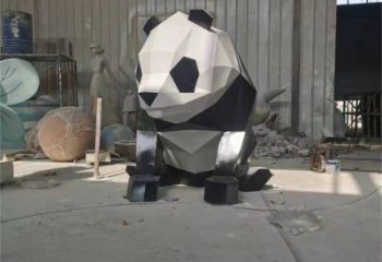 熊貓雕塑精選，陸地擺件，公園切面熊貓雕塑精品