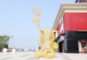 大型熊貓雕塑制作，花園小品，鏤空熊貓雕塑廠家