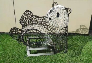 熊貓雕塑制作，標識雕塑，鏤空熊貓雕塑廠家優選