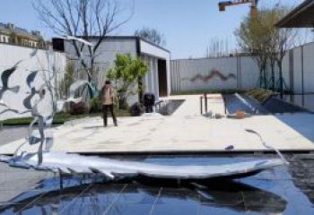 景觀羽毛雕塑供需，廣場雕塑，園林鏡面羽毛雕塑定制