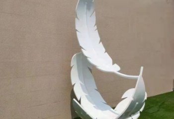 現代羽毛雕塑定制，中式工藝，景觀烤漆羽毛雕塑造型