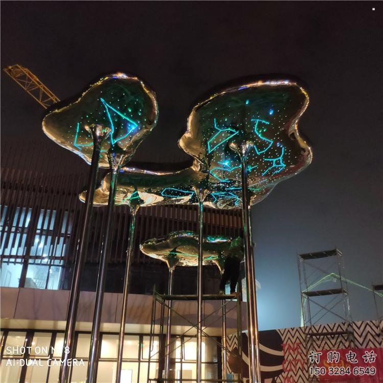 祥云雕塑觀賞型，街景小品，不銹鋼祥云雕塑常用