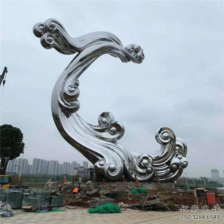 公園云朵雕塑，噴砂發光雕塑，鍛造工藝